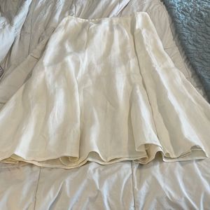 Irish linen white long skirt, size 12, petite